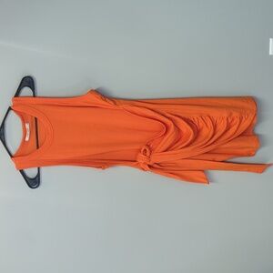 XL TN Orange Jersey Knit Wrap Dress